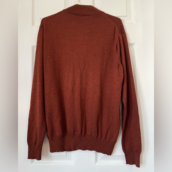 Peter Millar Wool Silk Suede Trim 1/4 Zip Sweater - M - Picture 5 of 9